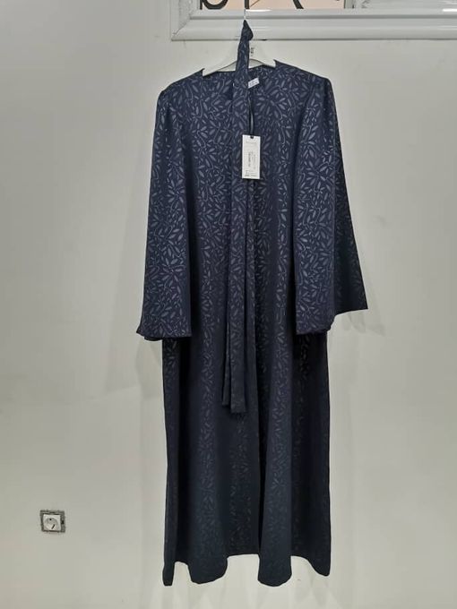  Abaya Hijab Avec Décoration- Bleu Fonce