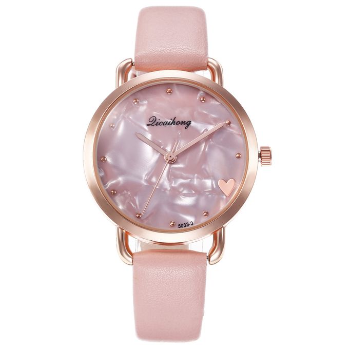  Licaihong Montre Femme - 5033-3 - Bracelet Cuir PU - Rose