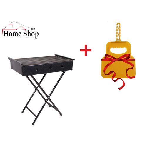  Bravo Barbecue Pliable A Charbon + Eventail Offer - Noir