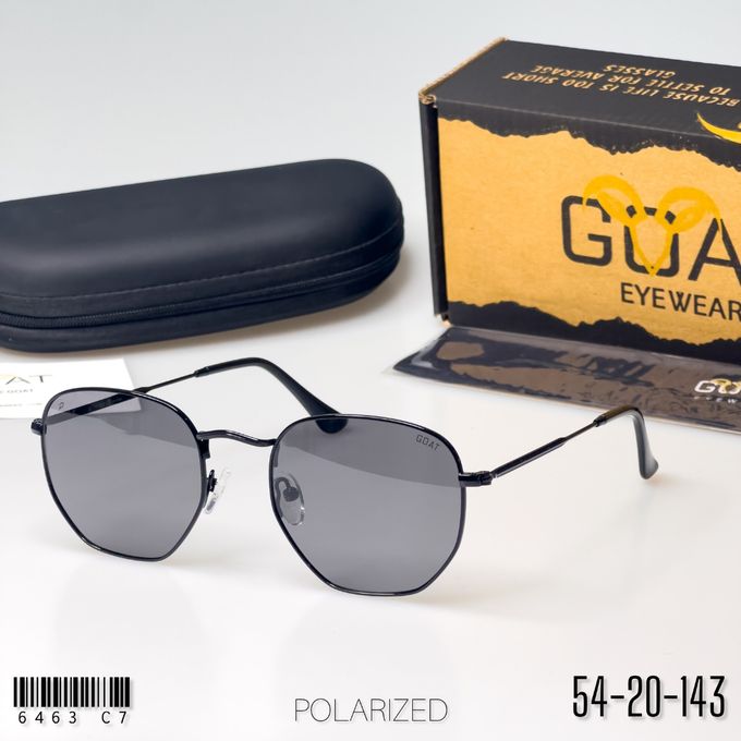  Goat Lunettes de Soleil Polarisées Hexa-Mode Unisexes Black 