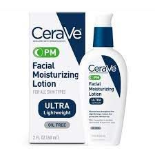  Cerave Lotion Hydratante Nuit pour le visage,PM pour peaux normales à sèches avec Essential Ceramides,Niacimide & Hyaluronic acid - 60ML
