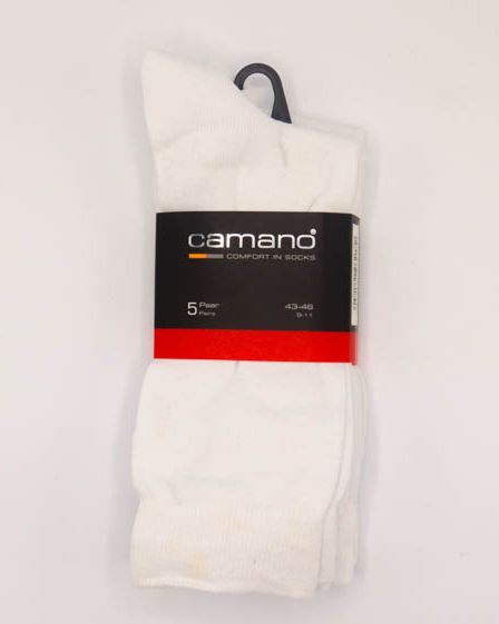  Caman Plus Camano Chaussettes Lot De 5 Paires 43-46 -Blanche-