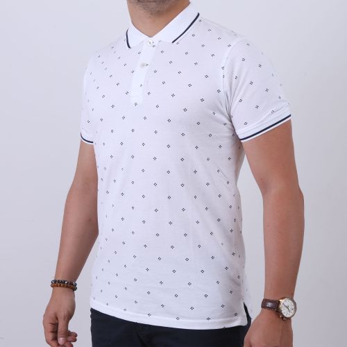  Bakers Polo Homme À Motif - Blanc