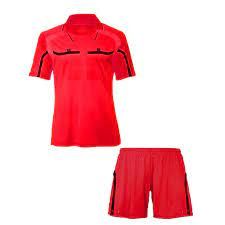  Tenue D'Arbitre De Football Courtes Manches Homme Femme - Rouge