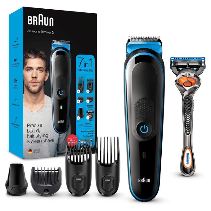  Braun Tondeuse Barbe et Cheveux Homme + Rasoir Gillette Corp  Kit 7 en 1