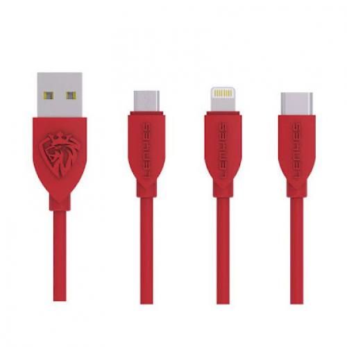  Lenyes Câble De Charge Rapide Lenyes Pour Smart Phone Usb 3En1 - Rouge