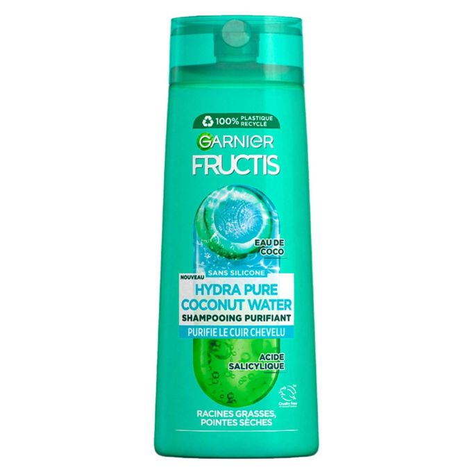  Garnier Fructis Color Resist Shampooing Fortifiant Hydra Pure Coconut Water pour Racines Grasses Pointes Sèches