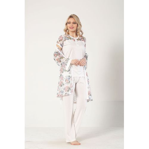  PIEGE Pyjama Femme Adriana Blanc - Multicolore