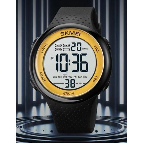  Skmei Montre Pour Homme - 1856 Digital Électronique- Sport Étanche Noir-Gold