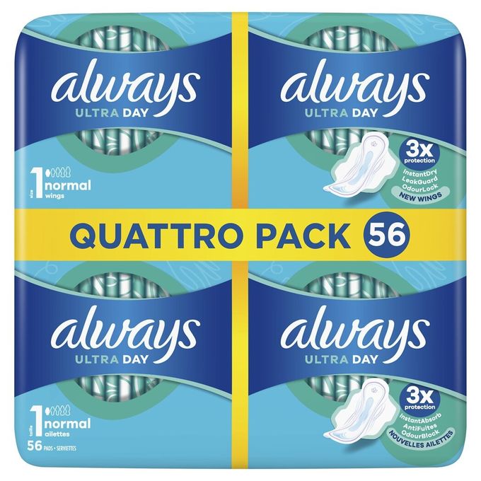  Always Ultra day Serviettes normal ailettes 4x14 serviettes