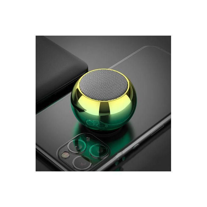  Mini Speaker  Mini Haut-Parleur Bluetooth Sans Fil, Portable, Intelligent, Rechargeable - jaune sur vert