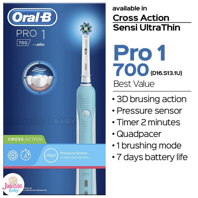  Oral B Brosse À Dents Électrique Rechargeable Pro 1 Crossaction Série 700