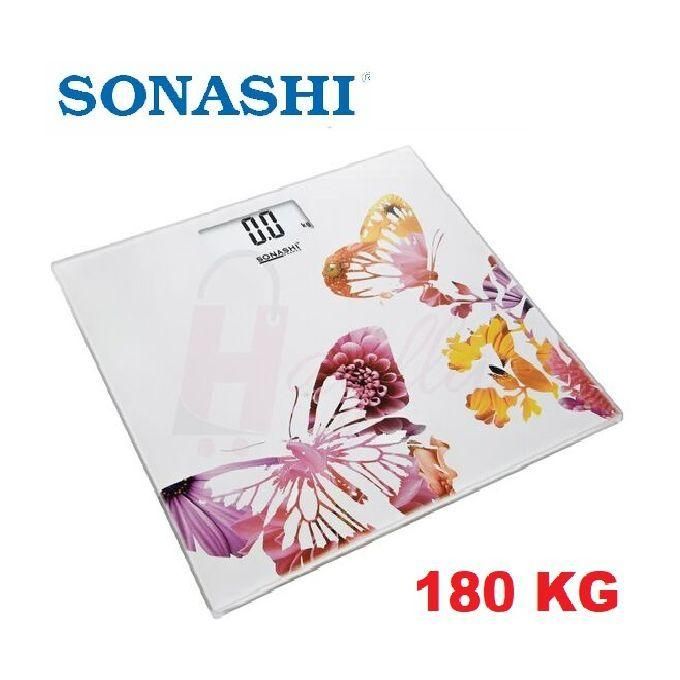  Sonashi Pèse Personne Digitale 180 Kg LCD Haute Précision A Verre trempé SSC-2231