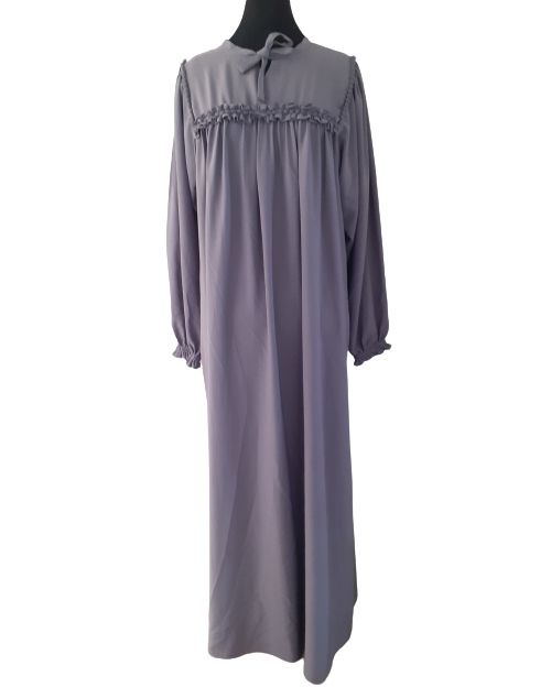  Robe longue - Robe Hijab de couleur gris clair