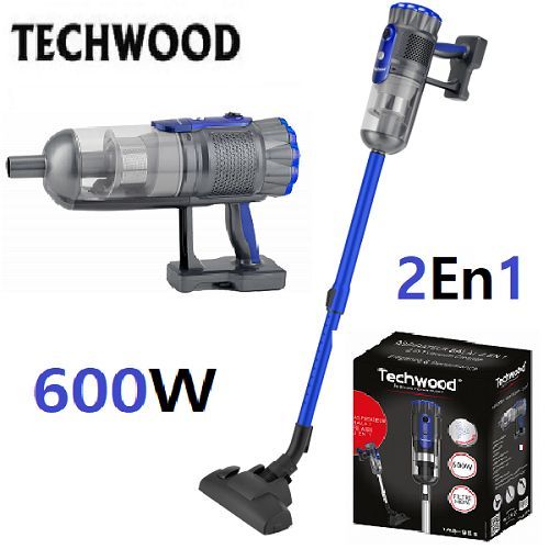  Techwood Aspirateur Balai & main cyclonique - Filtre en Inox Lavable -600W -TAB-958-Bleu-