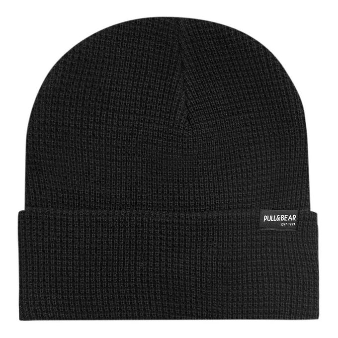  Pull & Bear Bonnet en Maille Tricot -  - Noir