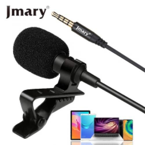  Jmary Lavalier Microphone MC-R1 pour Mobiles Computers Laptops Tablets - Noir