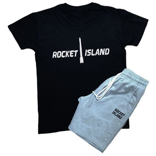  Ensemble Rocket Island - T-Shirt & Short - Noir Et Gris