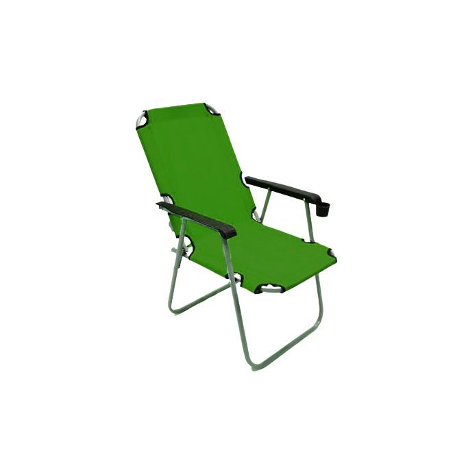  Chaise De Plage Pliable Avec Porte Goblet - vert