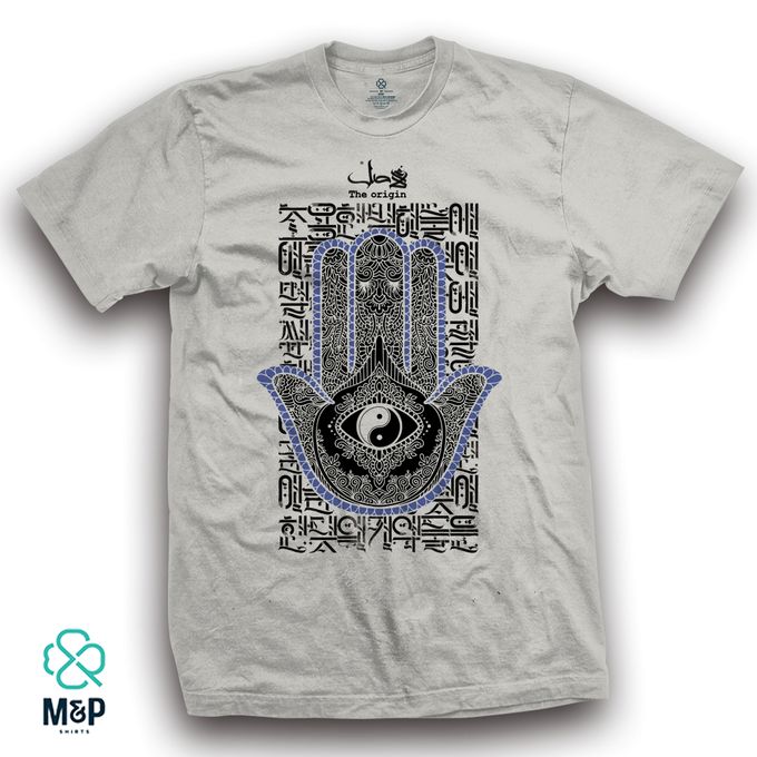  M&P T-Shirt Unisexe - Gris - Khamssa Caligraphie