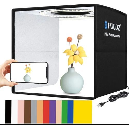  Photo box avec led ring light pour e-commerce photography pliable