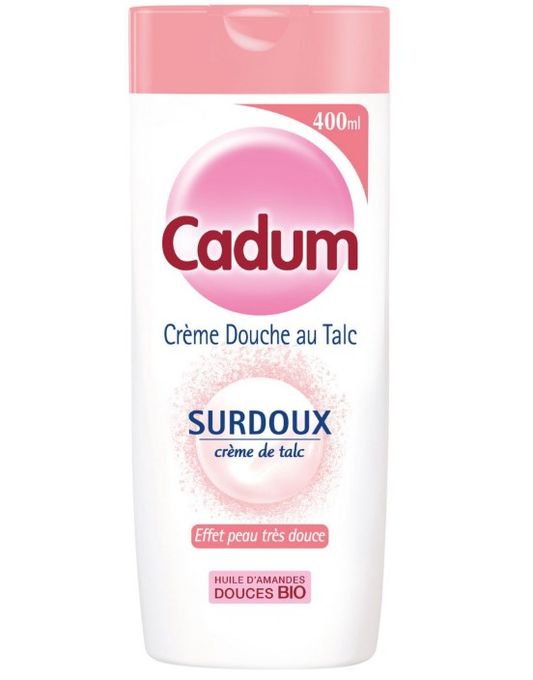  Cadum Crème de Douche Au Talc Surdoux Amande Douce Bio Effet Peau Trés Douce -400ml