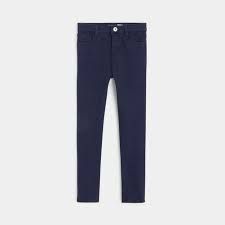  Okaidi Pantalon Skinny En Toile Stretch - Fille - Bleu Navy