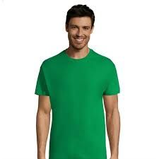  T-shirt Pour Homme - Col Rond - 100% Coton - Vert