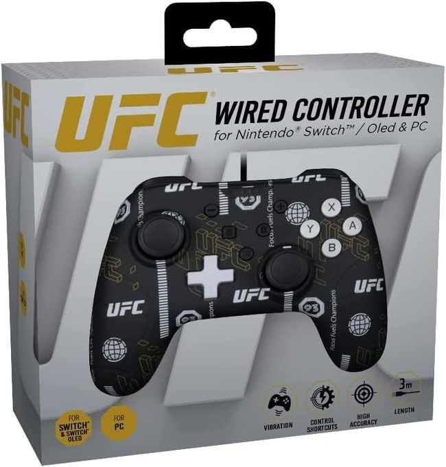  Konix Manette filaire UFC  PC, Nintendo Switch - Fonction vibration - Câble 3 m -