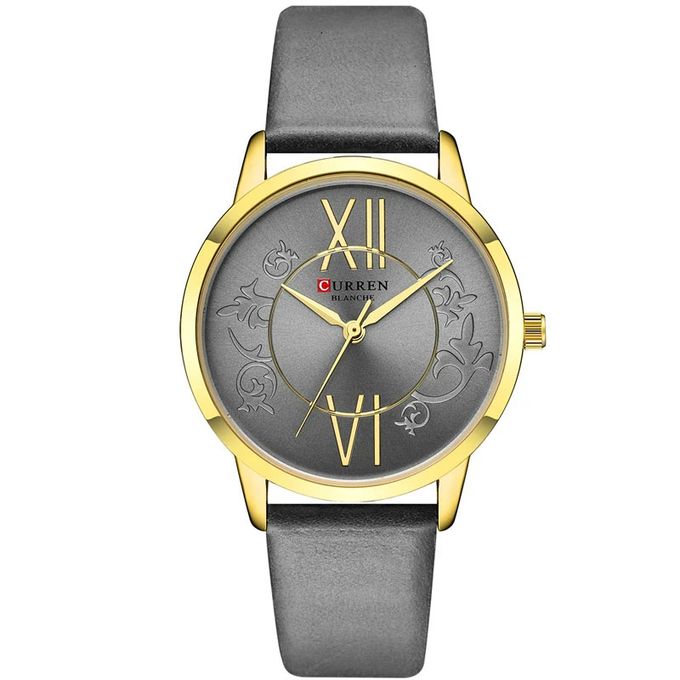  Curren Montre Femme - C9049L - Bracelet Cuir - Gris Or