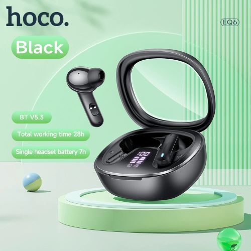  Hoco EQ6 - Ecouteurs Sans Fil Bluetooth 5.3 - Affichage LED & 7H de Lecture Non-Stop