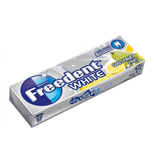  Freedeer FREEDENT WHITE Chewing-gum sans sucres goût Fruits et Citron (1 Paquet)