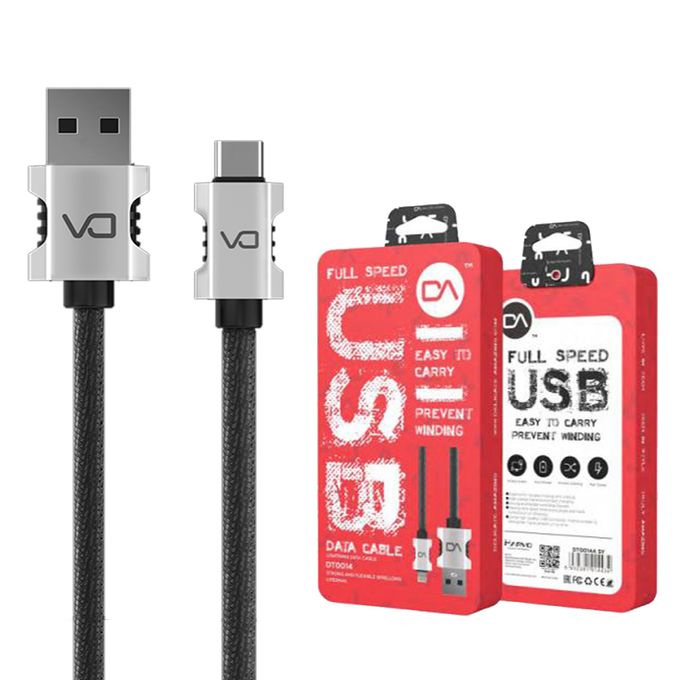  Câble Charge Type C Pour Smartphone-Charge Rapide Téléphone Box Métal-Gris/Noir