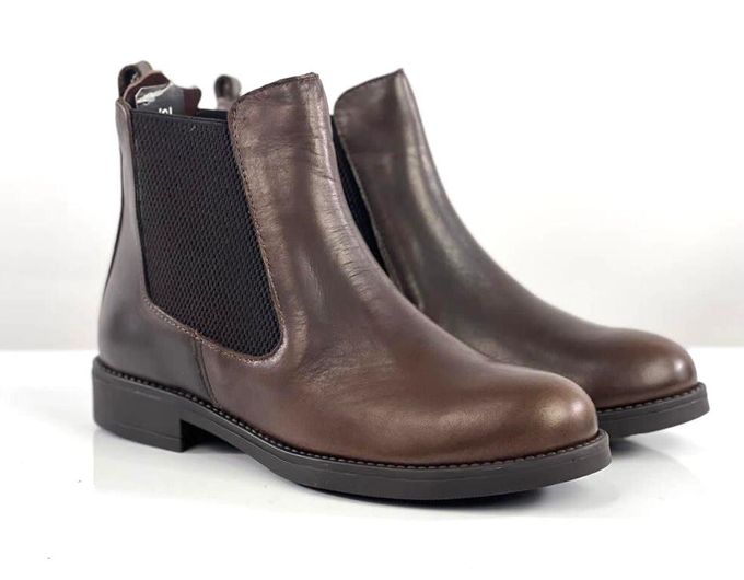  Soumia Chaussures Bottine Chelsea pour Femme en Cuir - marron