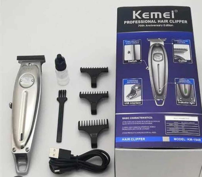  Kemei Tondeuse À Cheveux Electrique En Métal -Km 1949- Gris