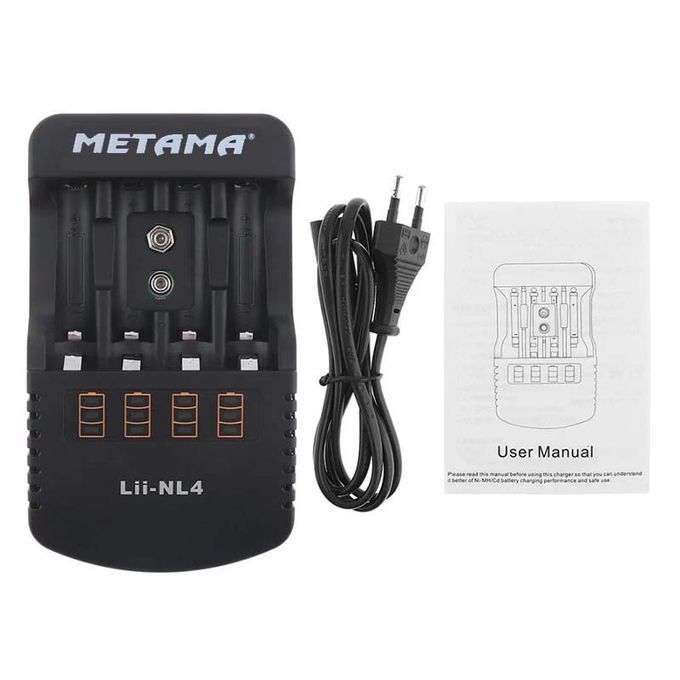  Chargeur de pile Batterie METAMA Lii-NL4 pour pile rechargeable AA AAA 9V Ni-MH
