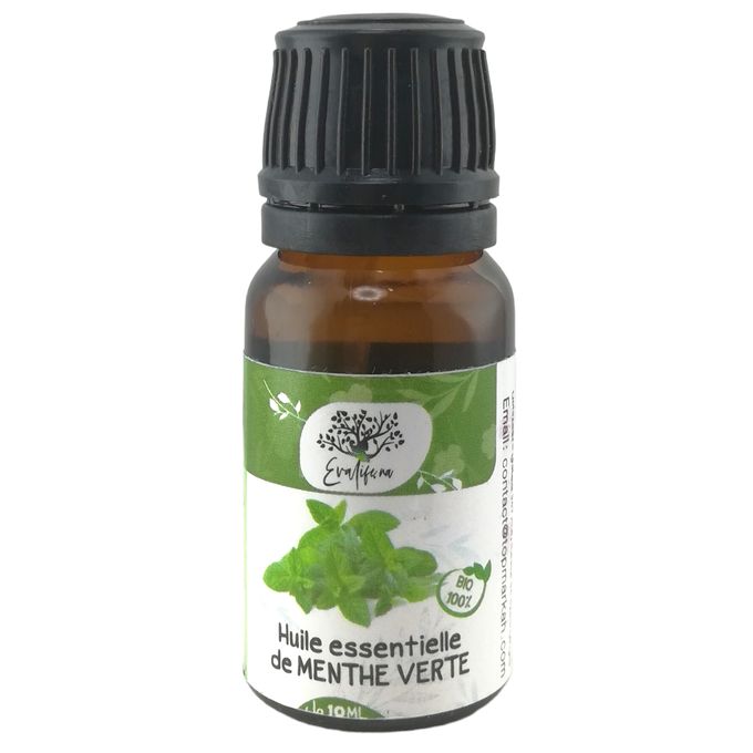  Huile Essentielle de Menthe Verte Pure et 100% naturel Sans Additifs 10ml