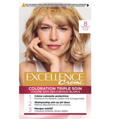  L'Oreal Crème Colorante Capillaire - Excellence - Triple Soin -08 blond clair