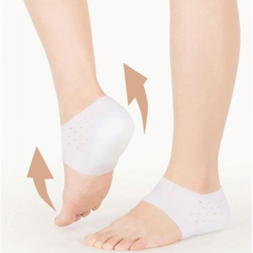  Paire De Talon Caché De Talon En Gel Silicone Unisexe Augmenter Hauteur - Blanc