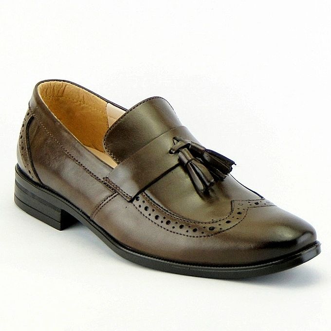  Mocassin homme en véritable cuir - Marron (MFM)