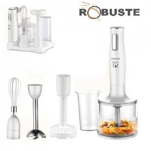  Robuste Mixeur Plongeant Avec  Support  Rangement 6 En 1 - 400 W - Blanc