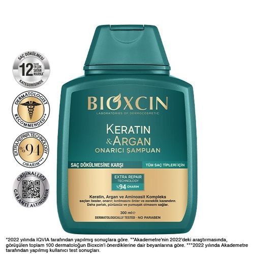  Bioxcin Shampooing Anti-Chute réparateur à la kératine et à l'argan 300 ml