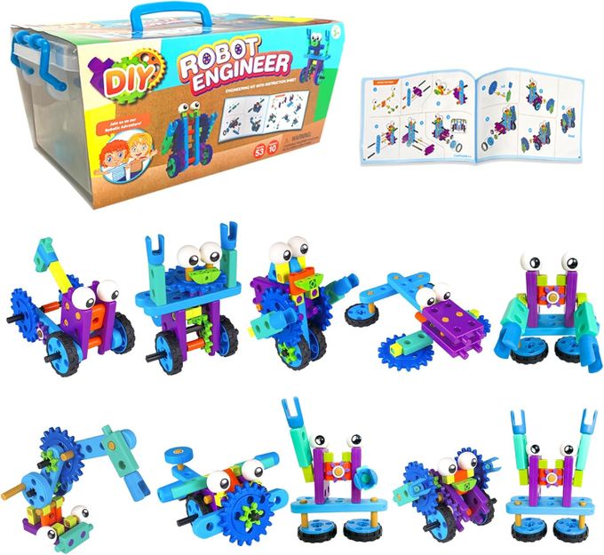  Jouets De Construction Educatifs Kit d'Ingénieur Robot 53 Pièces