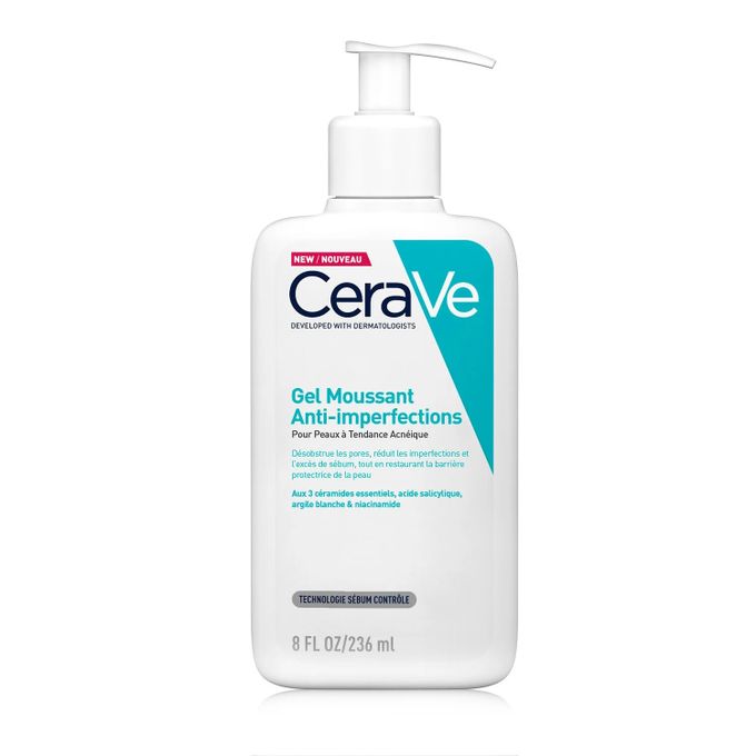  Cerave Gel Moussant AntiImperfections Nettoyant Visage Purifiant à l'Acide Salicylique