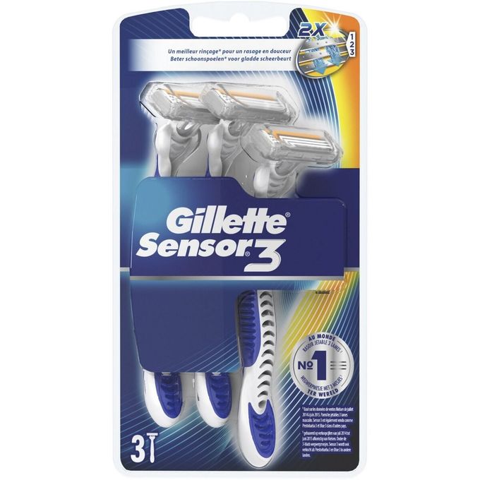  Gillette Sensor3 Rasoirs Jetables pour Homme