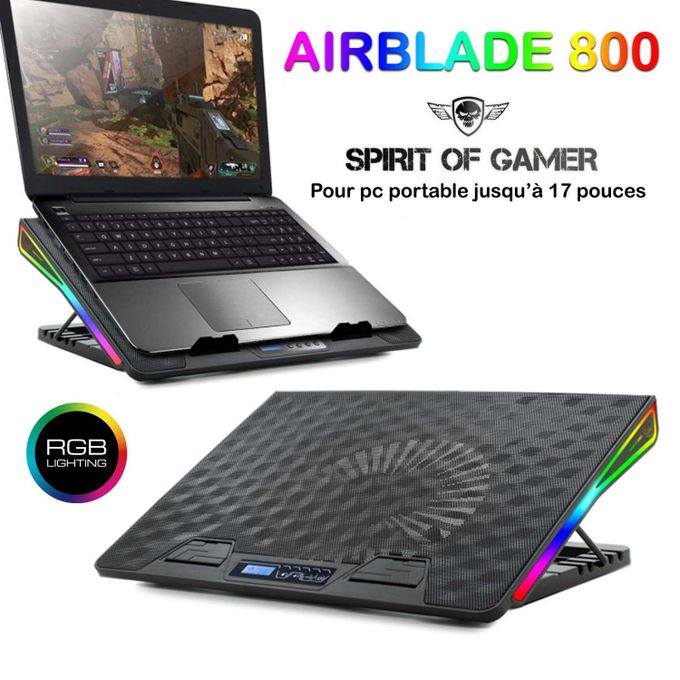  Spirit Of Gamer Refroidisseur Spirit of gamer Airblade 800 RGB Support ordinateur portable 17