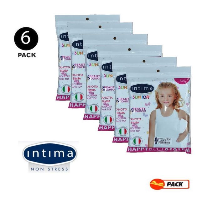 Intima Pack 6 Tricot De Peau Filles – Débardeur - Coton - Blanc