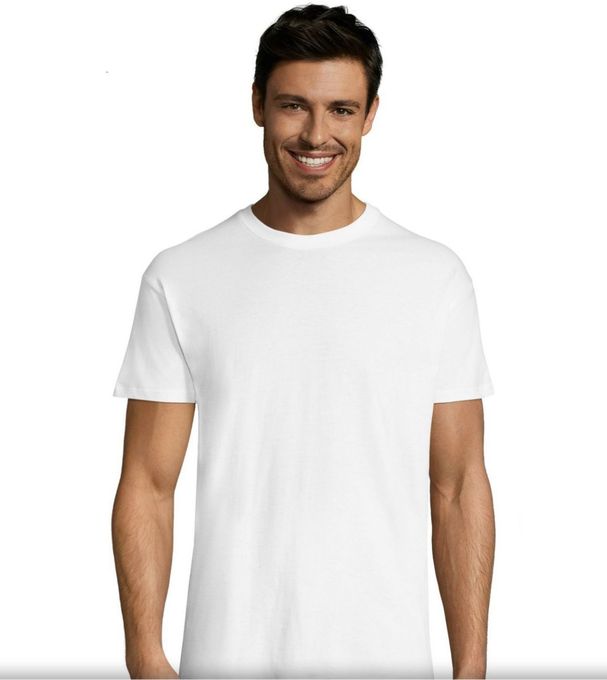  T-shirt Pour Homme - Col Rond - 100% Coton - Blanc