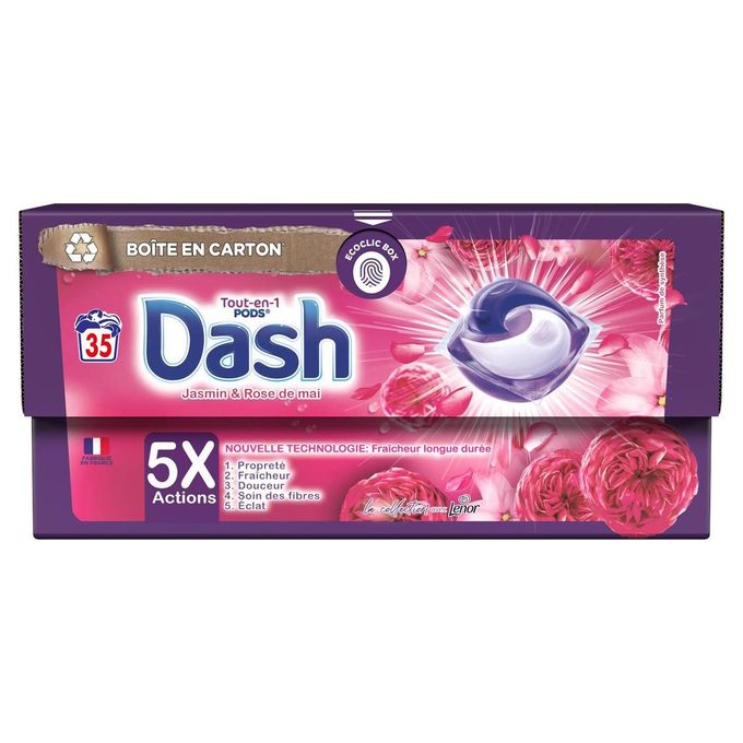  Dash Lessive Capsule Jasmin and Rose De Mai ToutEn1 Pods