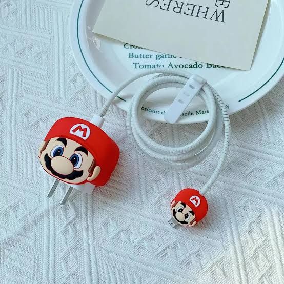  Apple Antichoc, Coque de Protection, Etui silicone, IPHONE CHARGEUR SUPER MARIO